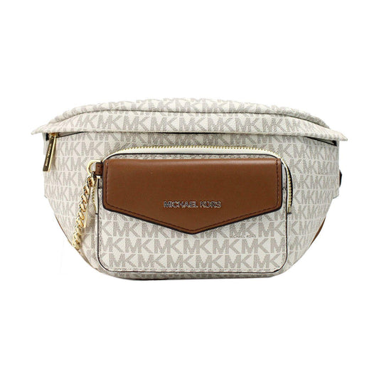 Michael Kors | Maisie Large Vanilla PVC 2-n-1 Waistpack Card Case Fanny Pack Bag | McRichard Designer Brands