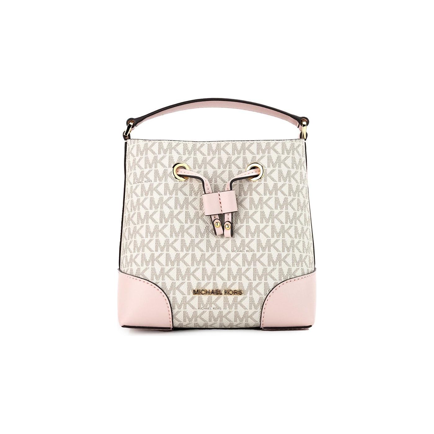 Michael Kors | Mercer Small Powder Blush Multi PVC Bucket Crossbody Handbag Purse | McRichard Designer Brands